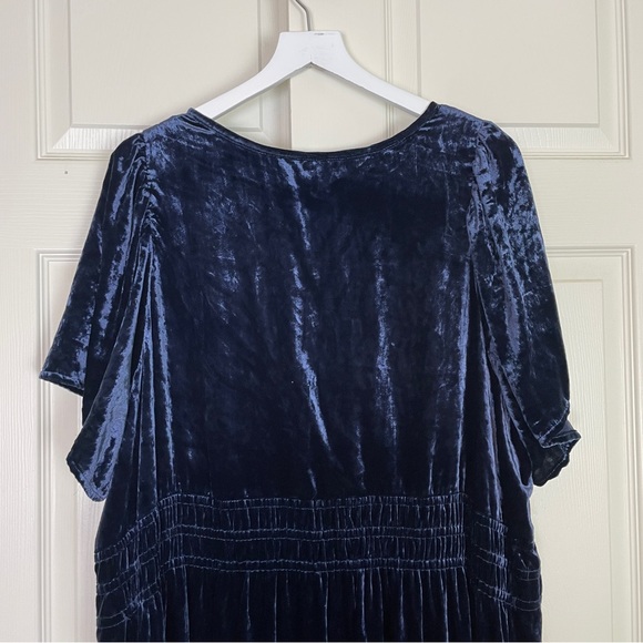 Anthropologie Somerset Navy Velvet Tiered Maxi Dress Boho Holiday NWT Sz 3X - Picture 6 of 11
